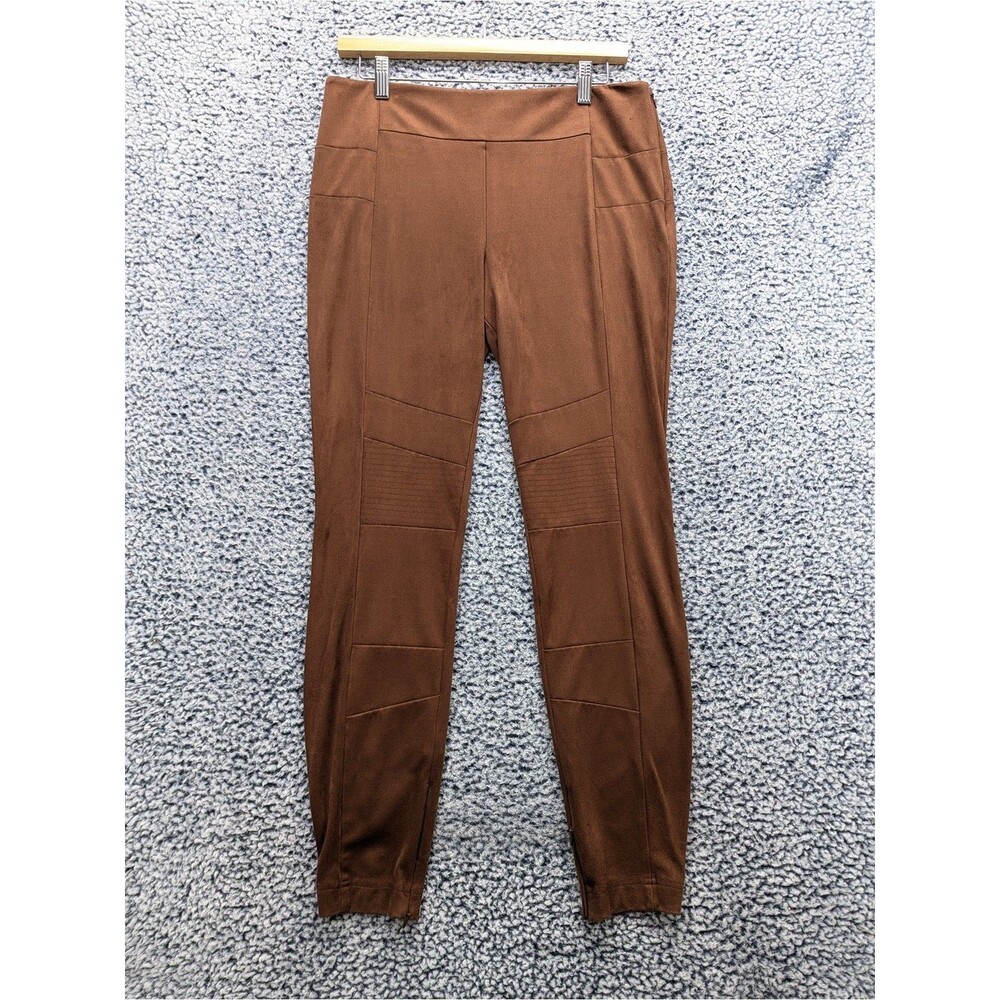 Sundance Luxe Dreams Moto Pants Size 8 Faux Suede Ankle Zip Biker Preppy Brown